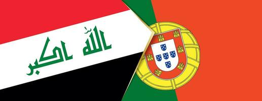 Iraque e Portugal bandeiras, dois vetor bandeiras.