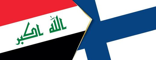 Iraque e Finlândia bandeiras, dois vetor bandeiras.