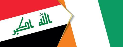 Iraque e marfim costa bandeiras, dois vetor bandeiras.