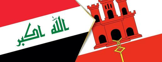 Iraque e Gibraltar bandeiras, dois vetor bandeiras.