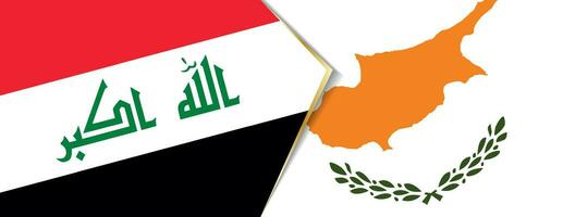 Iraque e Chipre bandeiras, dois vetor bandeiras.