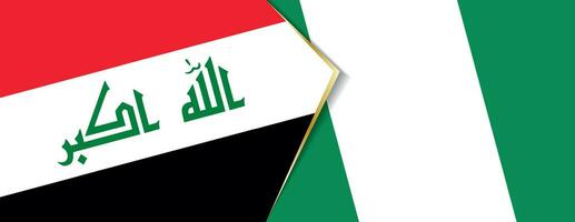 Iraque e Nigéria bandeiras, dois vetor bandeiras.