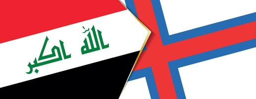 Iraque e faroé ilhas bandeiras, dois vetor bandeiras.