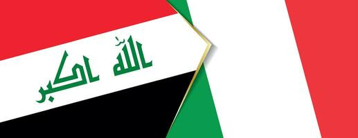 Iraque e Itália bandeiras, dois vetor bandeiras.