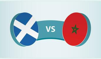 Escócia versus Marrocos, equipe Esportes concorrência conceito. vetor