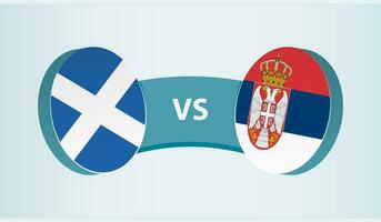 Escócia versus Sérvia, equipe Esportes concorrência conceito. vetor