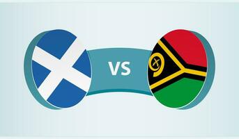 Escócia versus vanuatu, equipe Esportes concorrência conceito. vetor