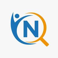 carta n procurar e saúde logotipo Projeto. comunidade localizador logotipo símbolo vetor