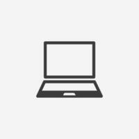 laptop, computador, vetor de ícone de tecnologia isolado