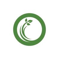 logotipos da ecologia de folhas verdes vetor