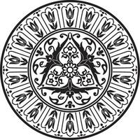 vetor Preto monocromático volta turco ornamento. otomano círculo, anel, quadro, Armação