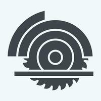 ícone roda serra. relacionado para carpintaria símbolo. glifo estilo. simples Projeto editável. simples ilustração vetor