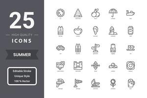 pacote de ícones de verão para o design do seu site, logotipo, aplicativo, interface do usuário. vetor