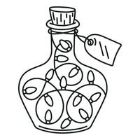 ilustração do uma garrafa com uma festão em uma branco fundo vetor