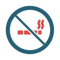 não fumar vetor glifo dois cor ícone para pessoal e comercial usar.