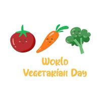 desenhado à mão dia mundial plano vegetariano vetor