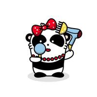 fofa panda kawaii spa vetor