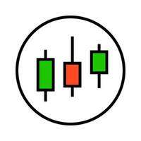 volta castiçal gráfico ícone. flutuação do estoque preço. vetor. vetor