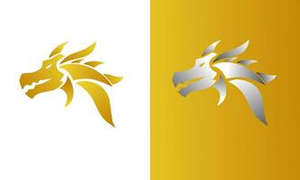 ilustração vetor gráficos do Projeto modelo logotipo símbolo dourado Dragão