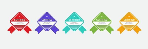 emblema certificado para modelo de design de empresa de negócios vetor