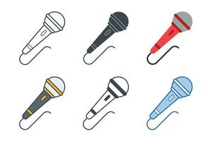microfone ícone coleção com diferente estilos. microfone ícone símbolo vetor ilustração isolado em branco fundo