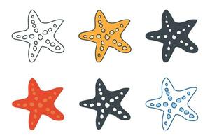 estrelas do mar ícone coleção com diferente estilos. estrelas do mar aquático vida ícone símbolo vetor ilustração isolado em branco fundo