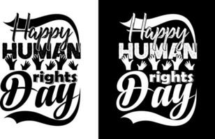 design de camiseta feliz dia dos direitos humanos vetor