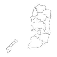 Palestina mapa com administrativo divisões. vetor ilustração.