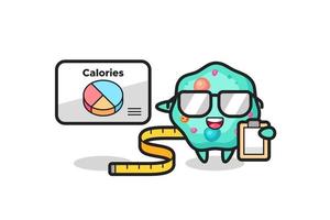 ilustração do mascote da ameba como nutricionista vetor