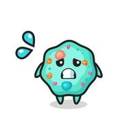 personagem mascote da ameba com gesto de medo vetor