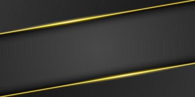 ouro metálico abstrato, fundo de quadro preto, camada de sobreposição triangular com linha de luz amarela brilhante, forma diagonal, design escuro mínimo com espaço de cópia, ilustração vetorial vetor