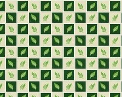 desatado verde e branco folha padronizar em infinito quadrados vetor