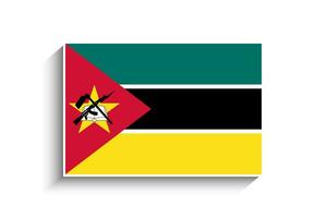 plano retângulo Moçambique bandeira ícone vetor