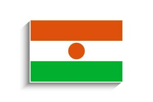 plano retângulo Níger bandeira ícone vetor
