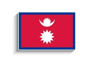 plano retângulo Nepal bandeira ícone vetor