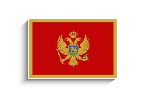 plano retângulo Montenegro bandeira ícone vetor