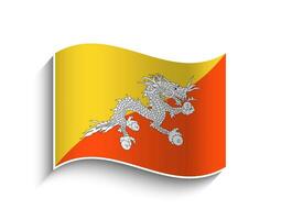 vetor Butão acenando bandeira ícone