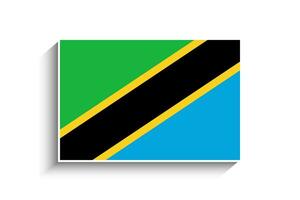 plano retângulo Tanzânia bandeira ícone vetor