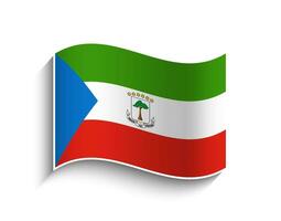vetor equatorial Guiné acenando bandeira ícone