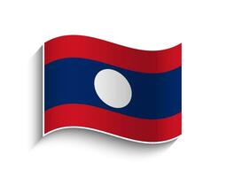 vetor Laos acenando bandeira ícone