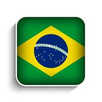 vetor quadrado Brasil bandeira ícone