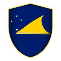 Tokelau bandeira dentro escudo forma. vetor ilustração.