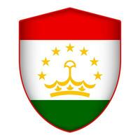 tajiquistão bandeira dentro escudo forma. vetor ilustração.