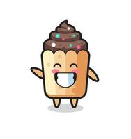 personagem de desenho animado de cupcake fazendo um gesto com a mão vetor