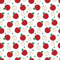 maçã fruta fresca sem costura padrão abstrato em fundo branco vetor