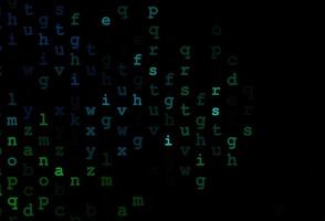 layout de vetor azul e verde escuro com alfabeto latino.