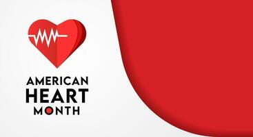 americano coração mês Projeto. vetor ilustração do coração e batida para Educação, fundo, bandeira, poster