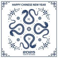 feliz chinês Novo ano 2025 zodíaco sinal, ano do a serpente vetor