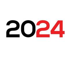 feliz Novo ano 2024 abstrato vermelho e Preto gráfico Projeto vetor logotipo símbolo ilustração