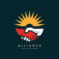 aliança logotipo modelo. símbolo para trabalho em equipe, social grupo, comunidade. vetor